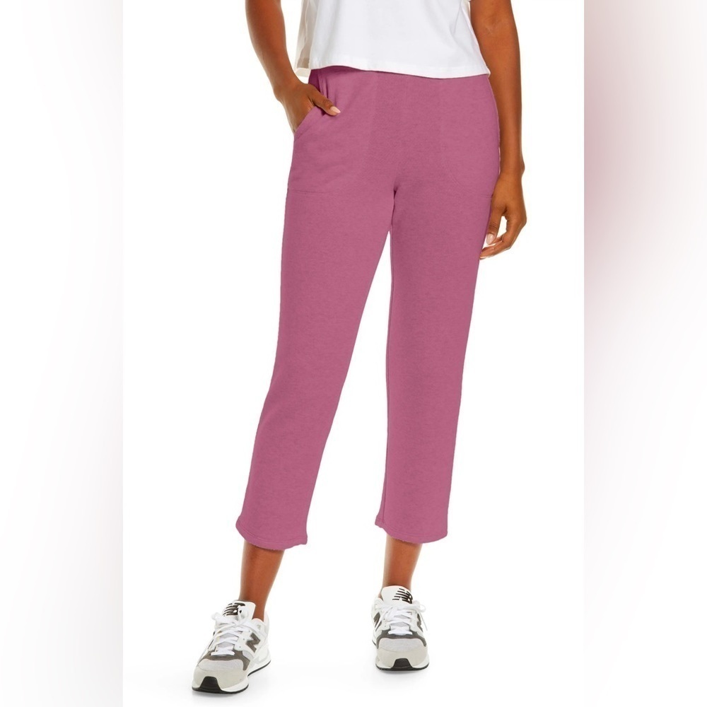 NWT Madewell MWL Airyterry Tapered Sweatpants Stitched Pocket Berry Mauve XS